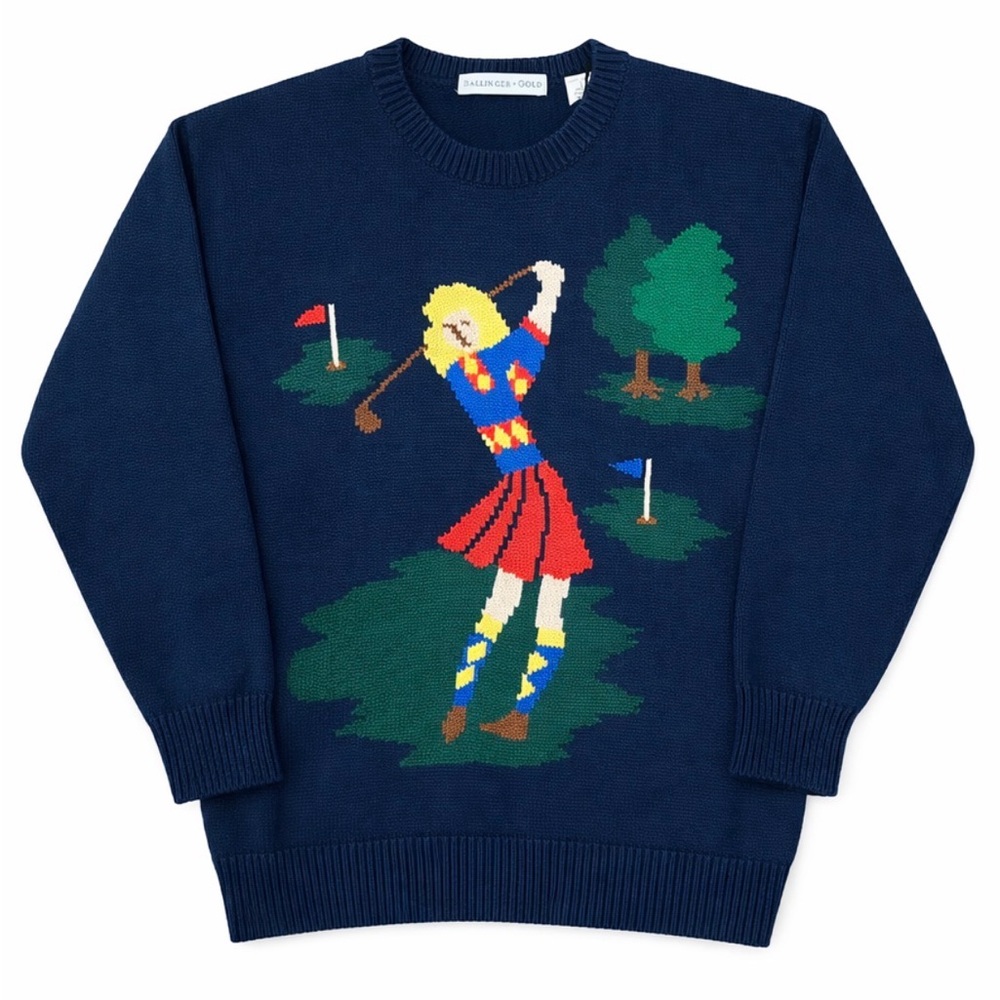 Vintage 80s 90s golf knit sweater by Ballinger Gold size L